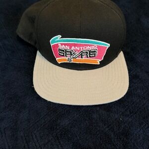 San Antonio Spurs Adidas Snapback Hat Retro Fiesta Logo Black Grey NBA Cap